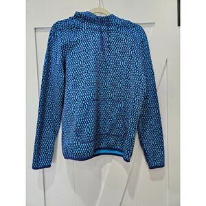 Nike Therma-Fit Sweatshirt Hooded Pullover Size Medium Blue & Teal Polka Dot